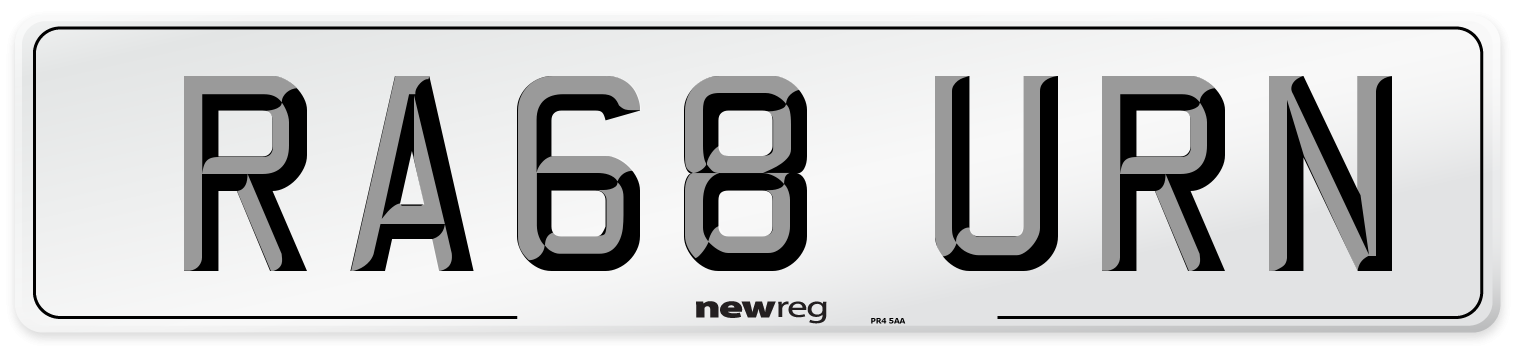RA68 URN Number Plate from New Reg